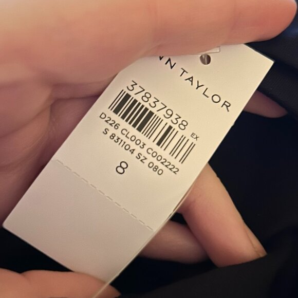 Ann Taylor Navy Gold Button Dress Pants Women’s 8 Work Slim Trousers - Picture 9 of 15